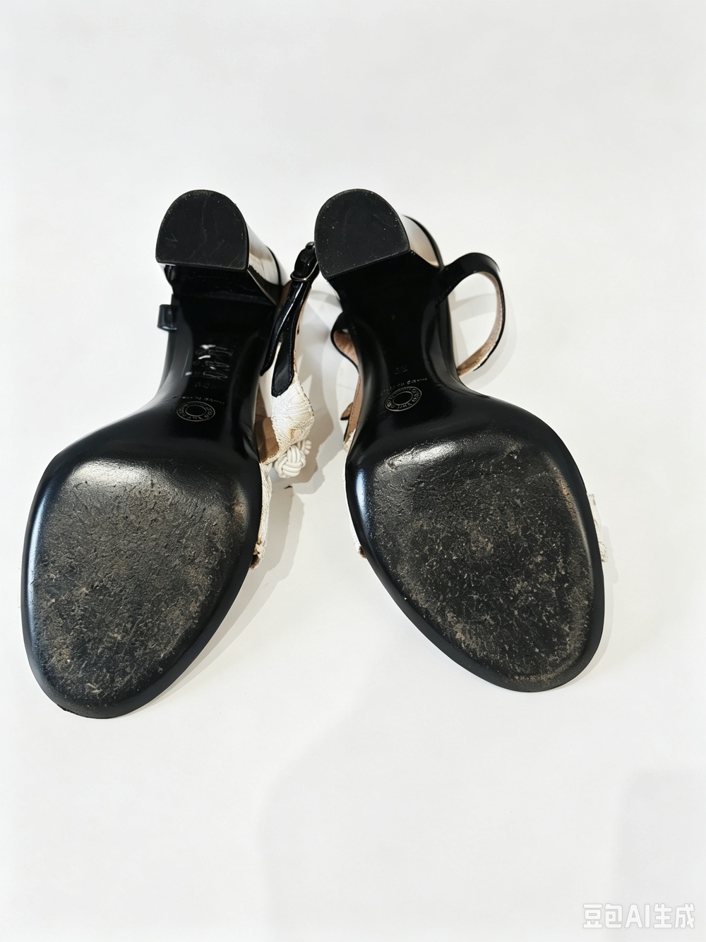Dries Van Noten White Braided T-Strap High Heel Sandals - Picture 8 of 8